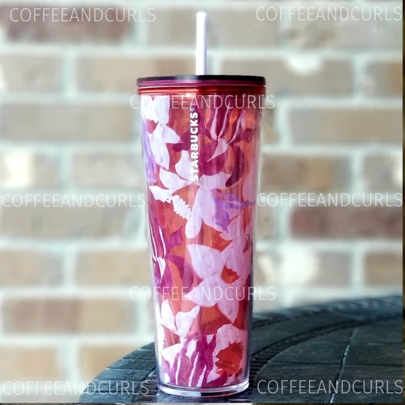 Starbucks Pink Floral Twist Cold Cup 24oz Venti NWT - Picture 2 of 9